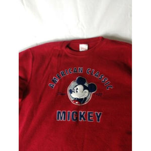 Disney Store RED Vintage Mickey Mouse Pullover Fleece Top LARGE NICE!